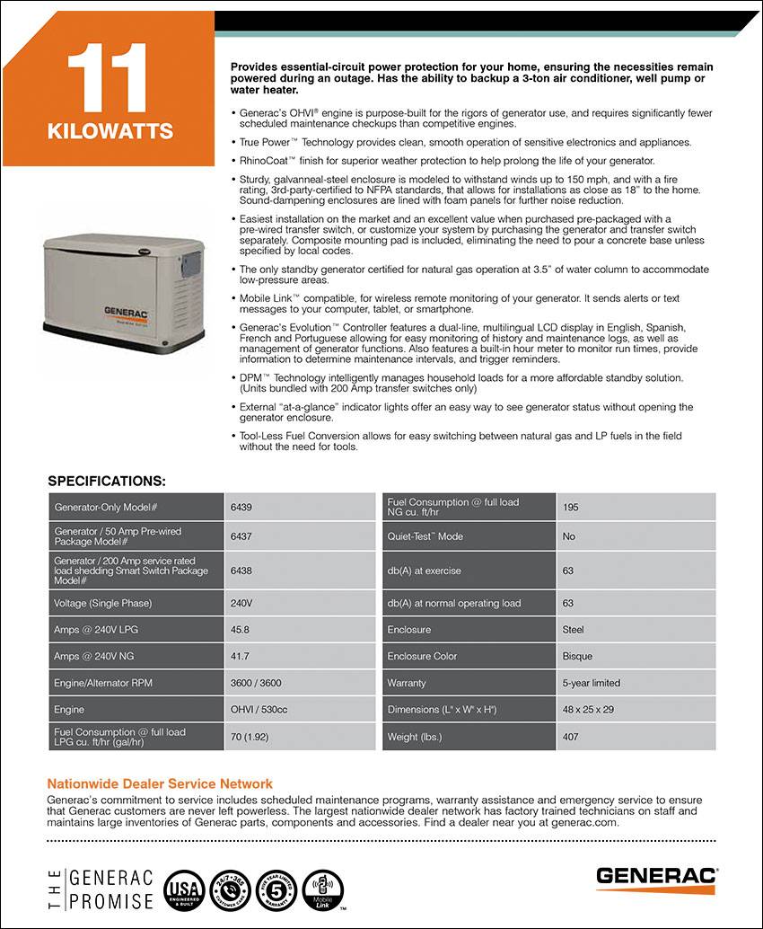GENERAC-Guardian Series Residential Generator 11kW-Complete Comfort Heating & Cooling-Macomb, MI